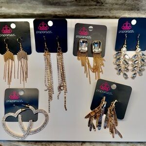 NWOT Paparazzi Gold Tone Pierced Earring Lot Stocking Stuffers!